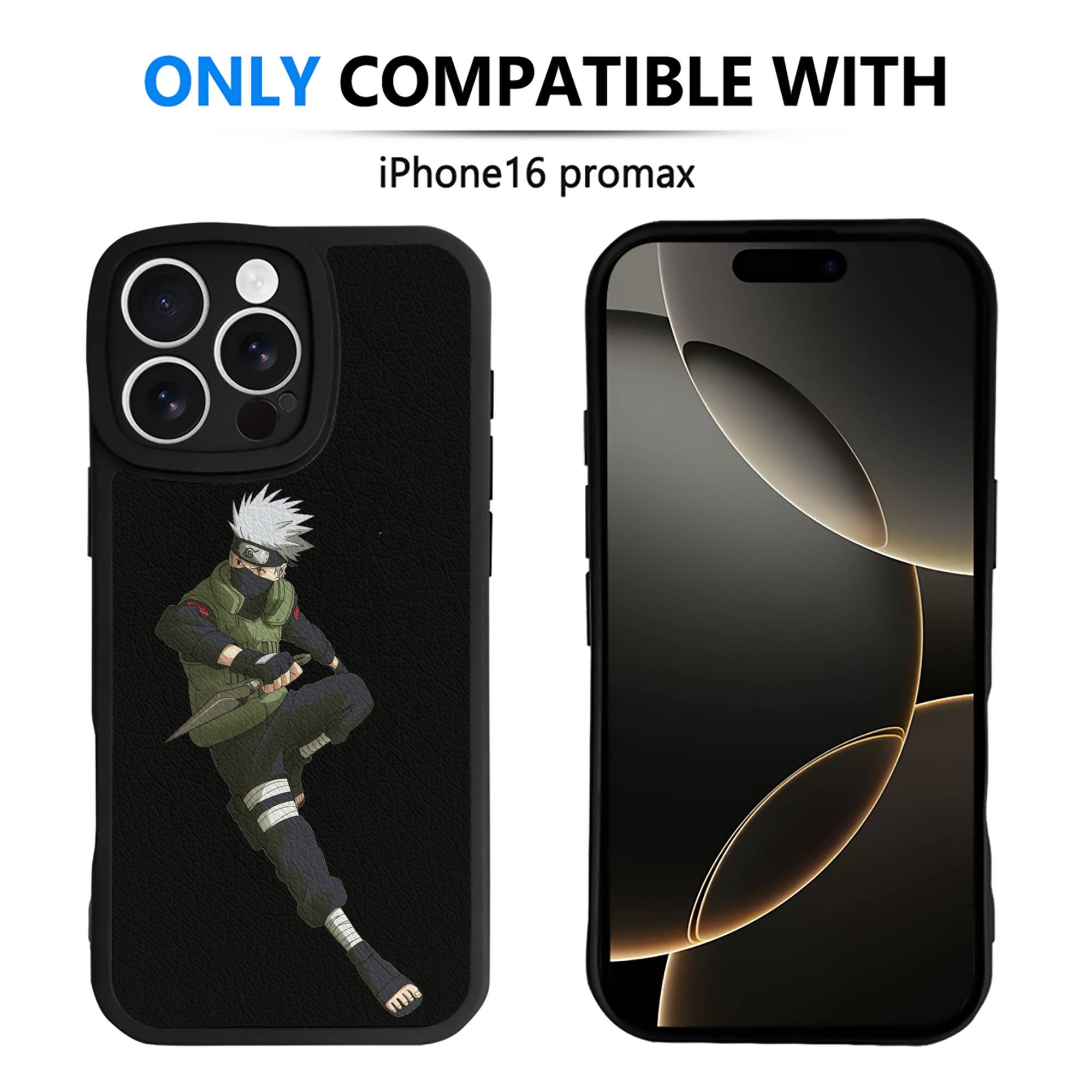 （画像用） NARUTO -ナルト- はたけ カカシ Hatake Kakashi 【iPhone 16シリーズ対応】シリコンスマホケース（レザー調） 材質：シリコン